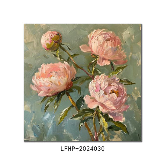 Vintage American peony decorative oil painting living room decoration