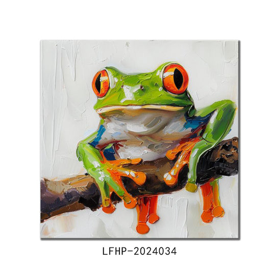 Cute frog children's room living room bedroom decoration oil painting