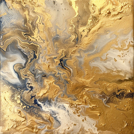 Abstract Gold Foil Canvas Printing Art